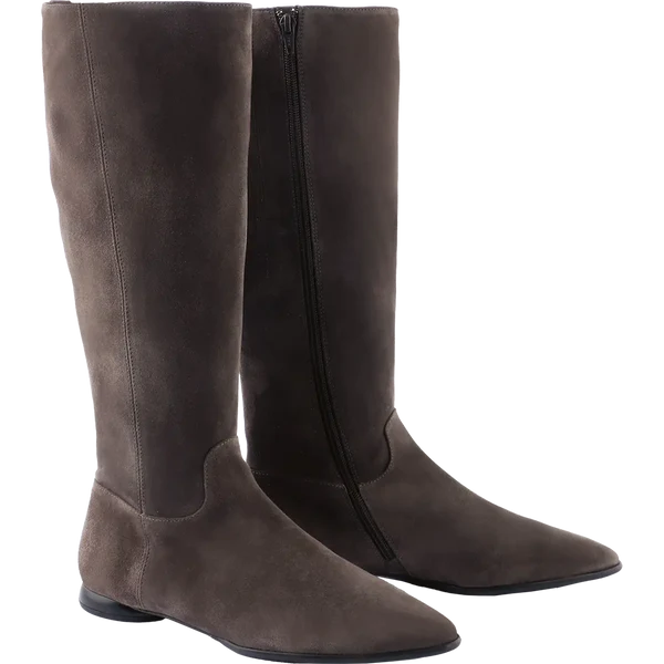 TRISH BOOTS, DARK GREY SUEDE