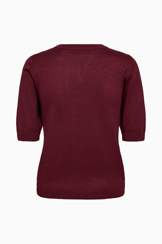 VIGGA SS LUREX KNIT, BURGUNDY