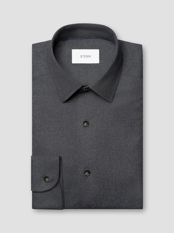 SOLID FLANNEL SHIRT, DARK BLUE