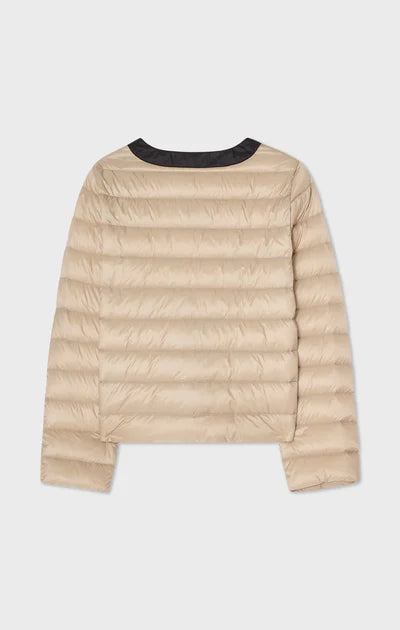 IDA DOWN CONTRAST JACKET, LIGHT BEIGE/BLACK