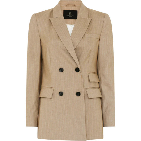 STATICE LINDA BLAZER, SAND PINSTRIPE