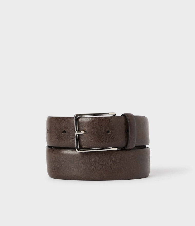 ASTON LEATHER BELT, DARK BROWN