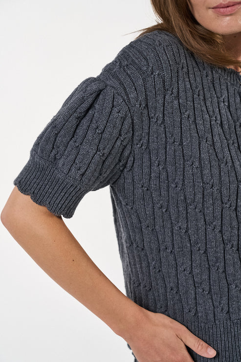 NOABELLE CARDIGAN, DARK GREY