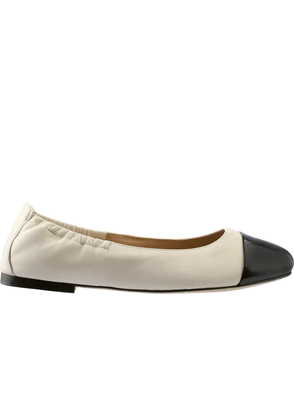 SYLVIE BALLERINA, CREME/SCHWARZ