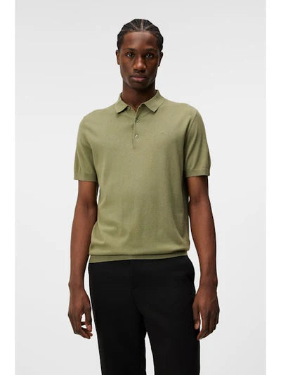 RIDGE RAYON SILK POLO, OIL GREEN