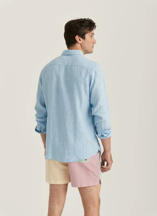 DOUGLAS LINEN SHIRT, CLASSIC, BLUE