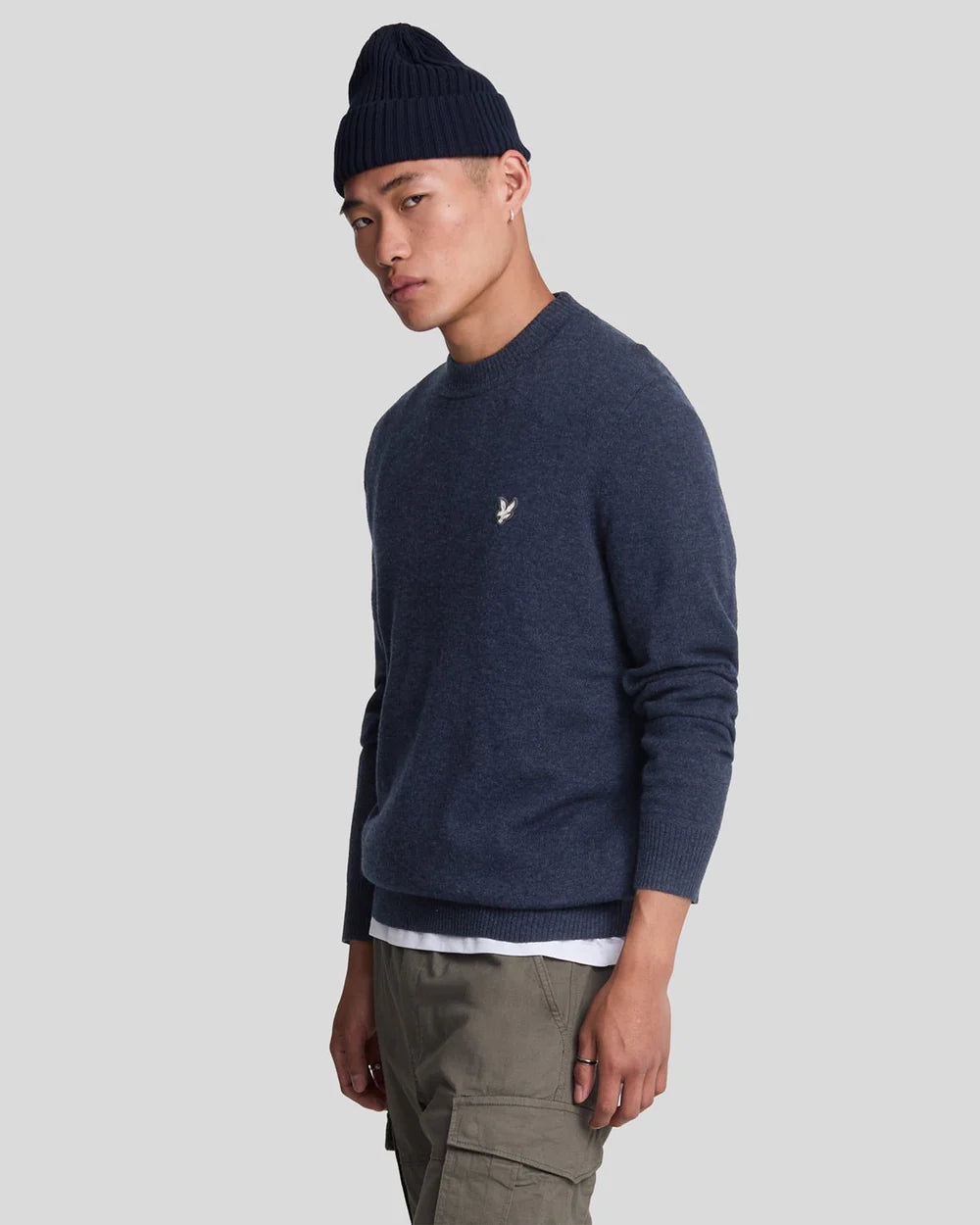 Cashmere Blend Crew Neck Jumper, Midnight Navy
