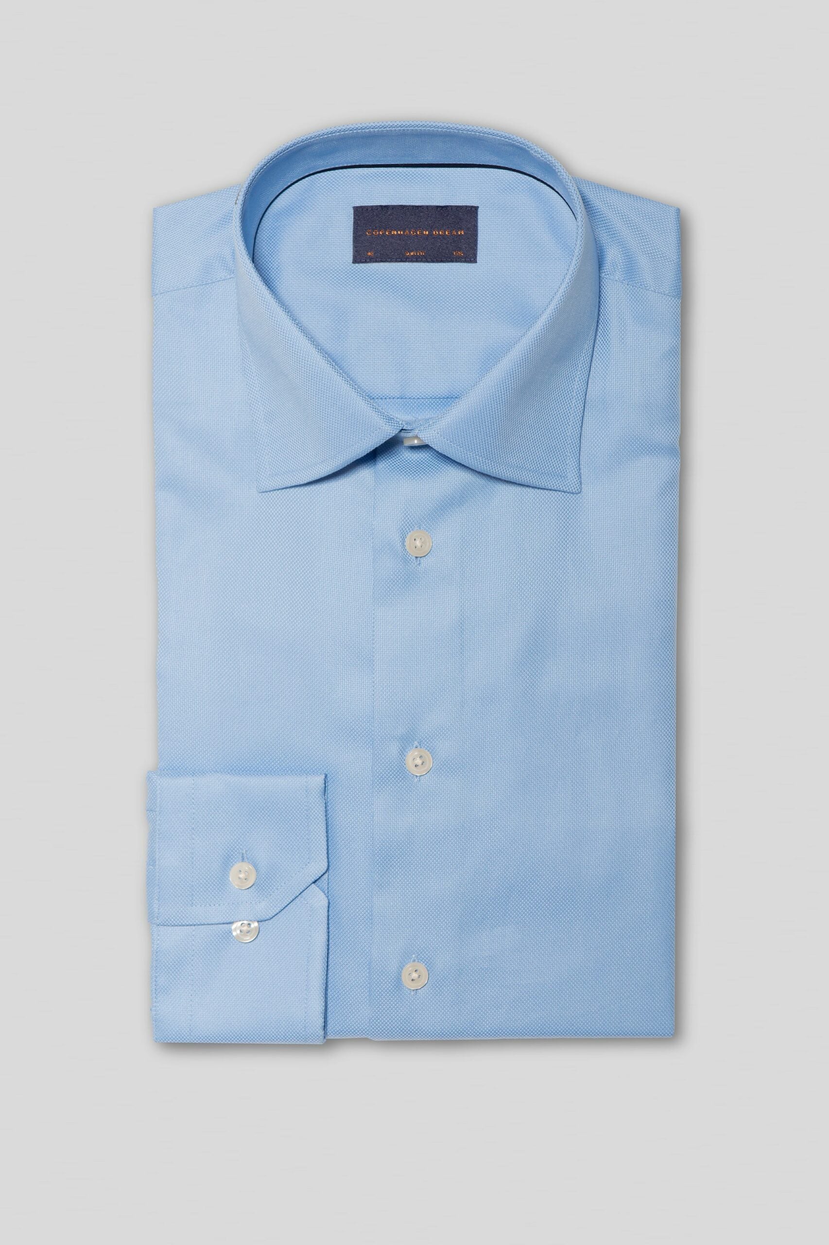 Den lyseblå skjorte med struktur, Slim fit, udg.