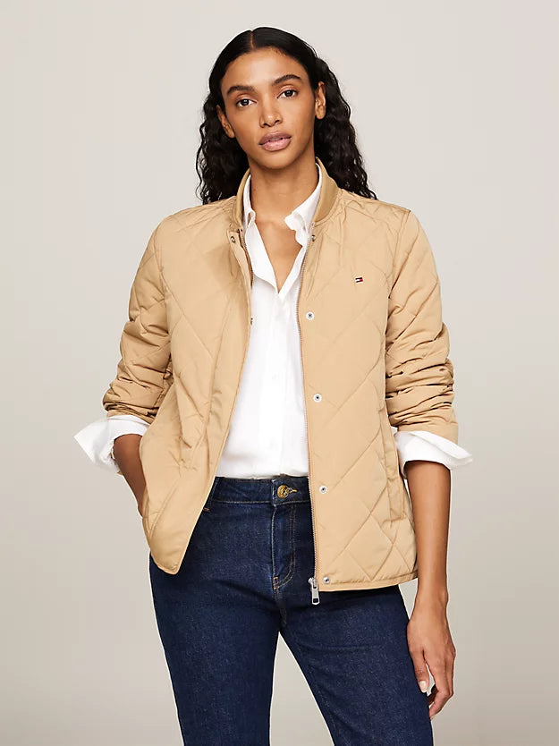 LW Quilted Bomber Jacket, Classic Khaki