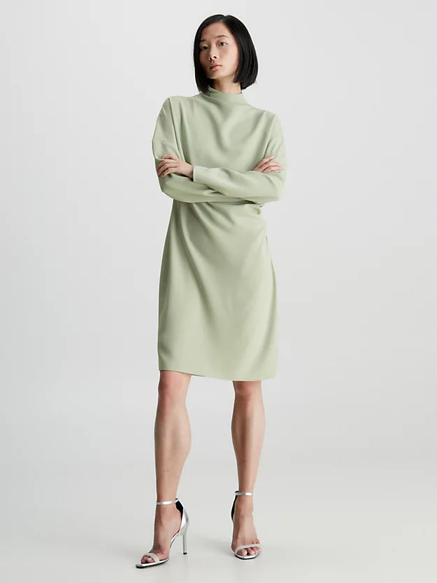 Structure Twill LS Shift Dress (sage)
