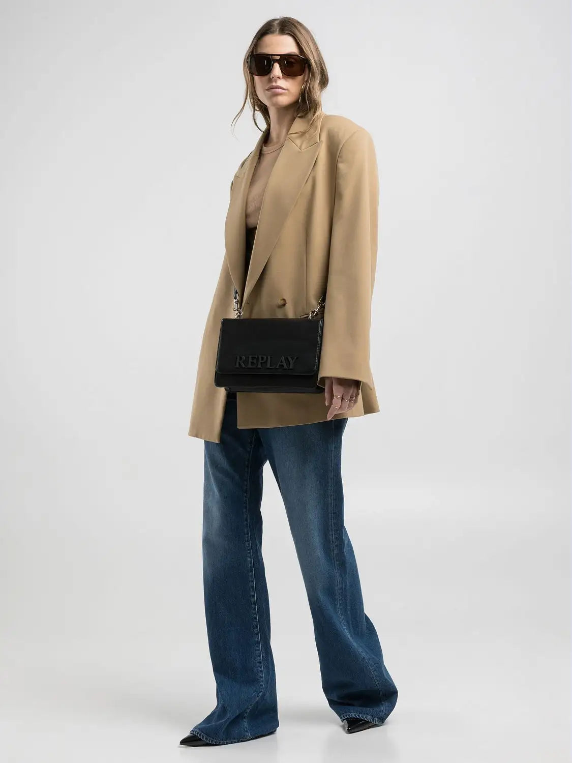 Becka Mid Waist Flared, Medium Blue