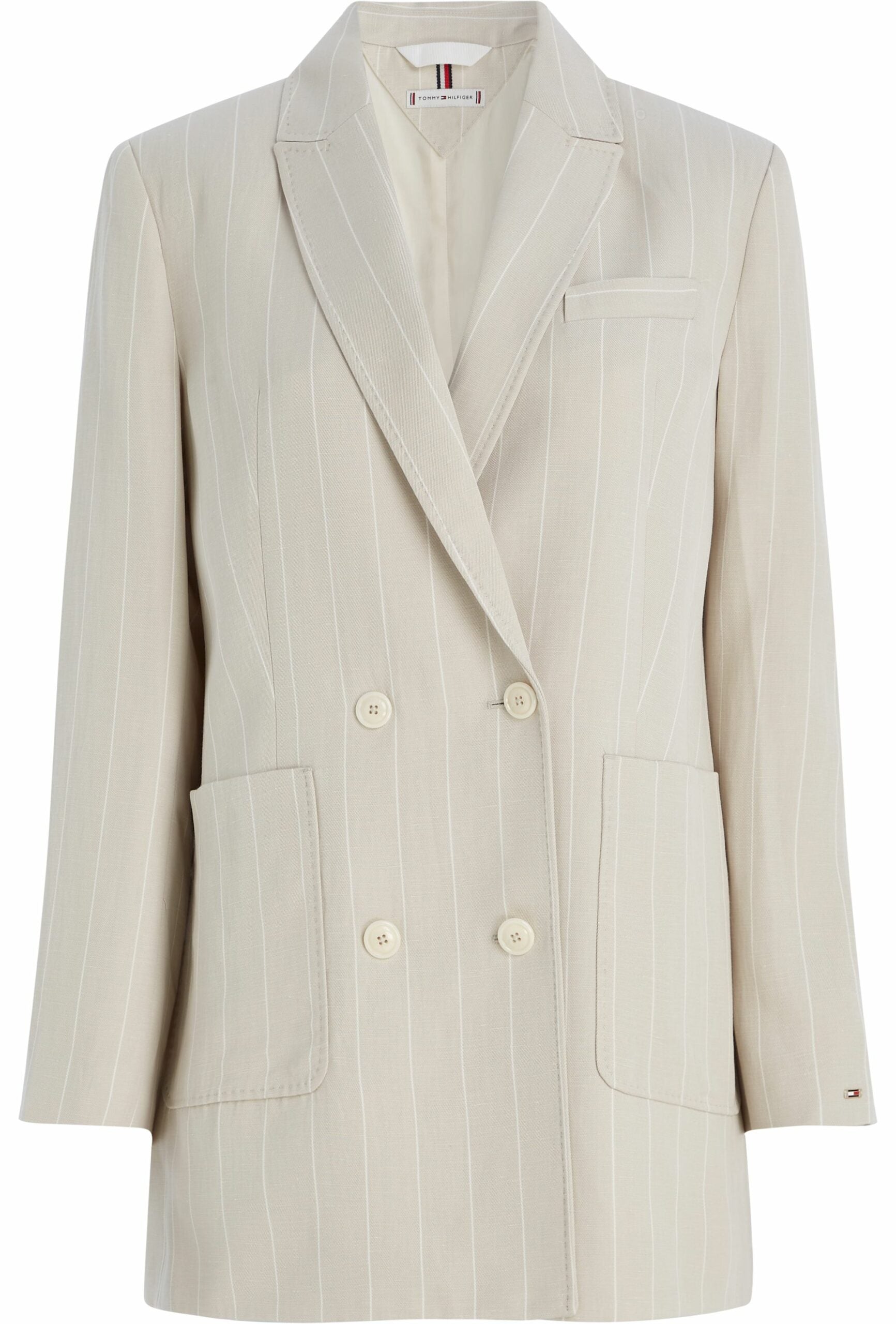 Pinstripe DB blazer, weathered white
