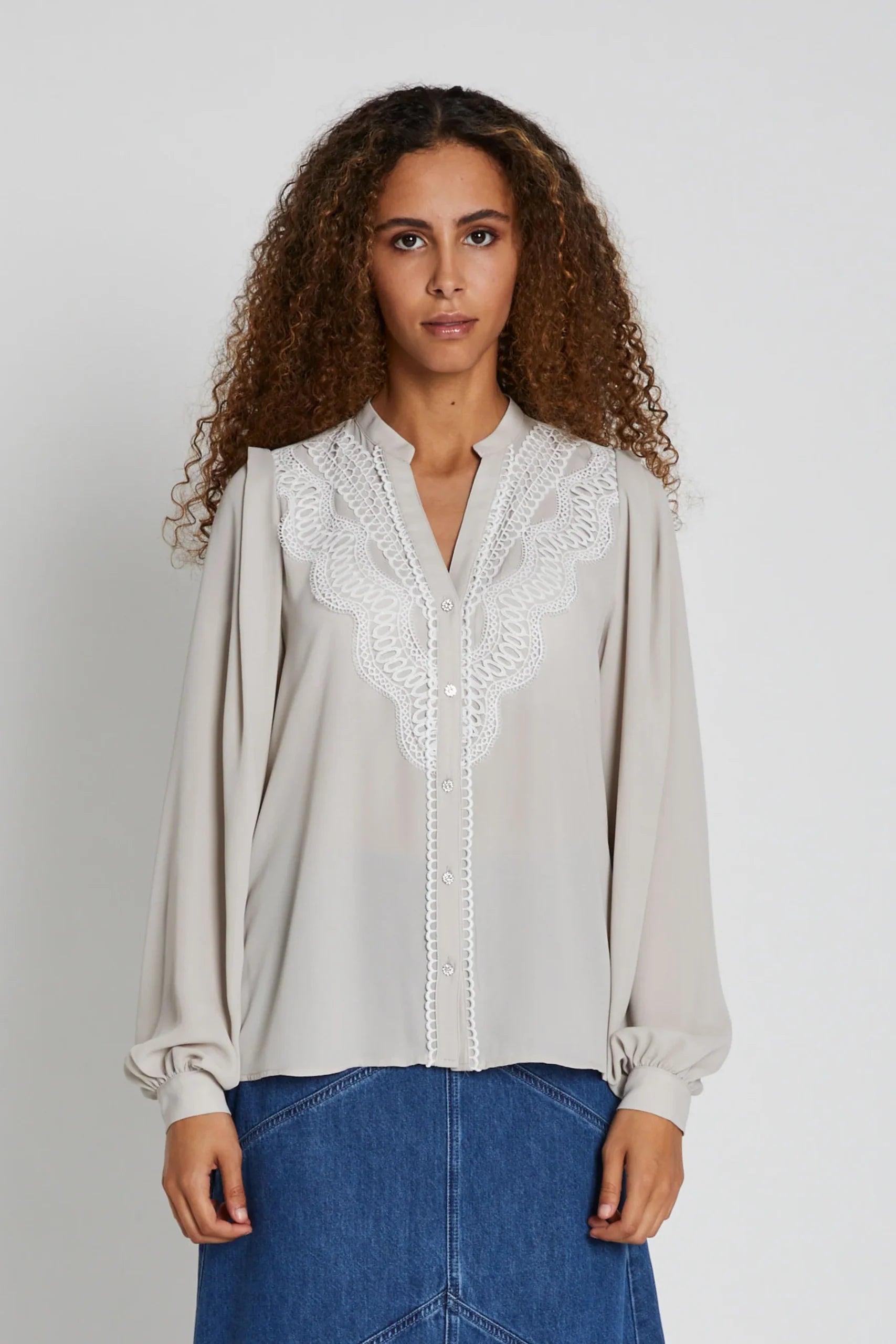 CamillaBBAbenas Shirt, Silver Cloud