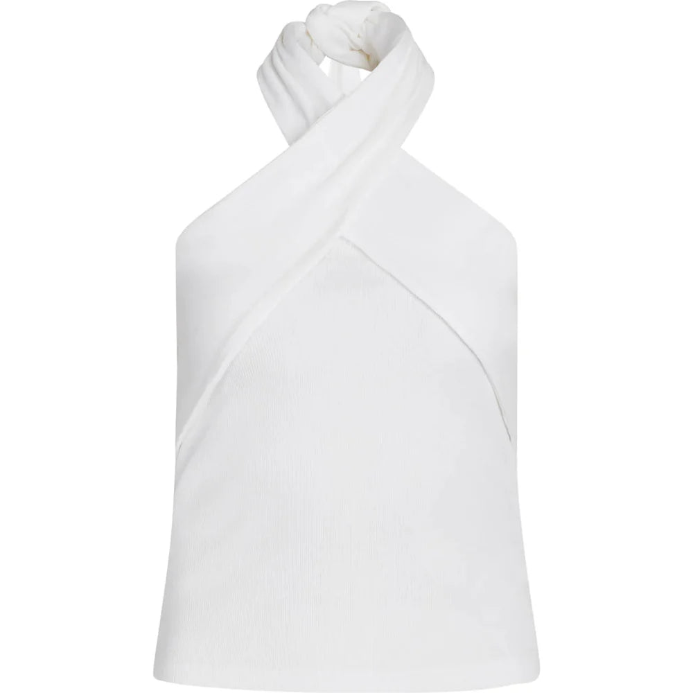 KATY RIB KATJA TOP, WHITE