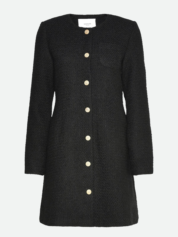 YOKO SUIT DRESS, BLACK BOUCLÉ CHECK