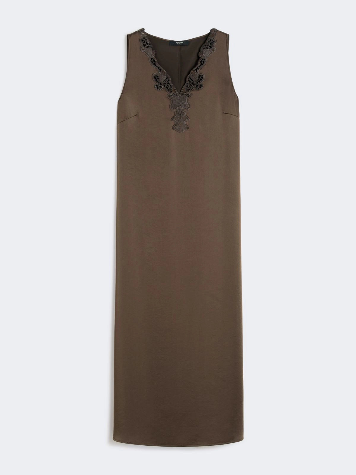 CANOSSA SATIN DRESS, CHOCOLATE BROWN