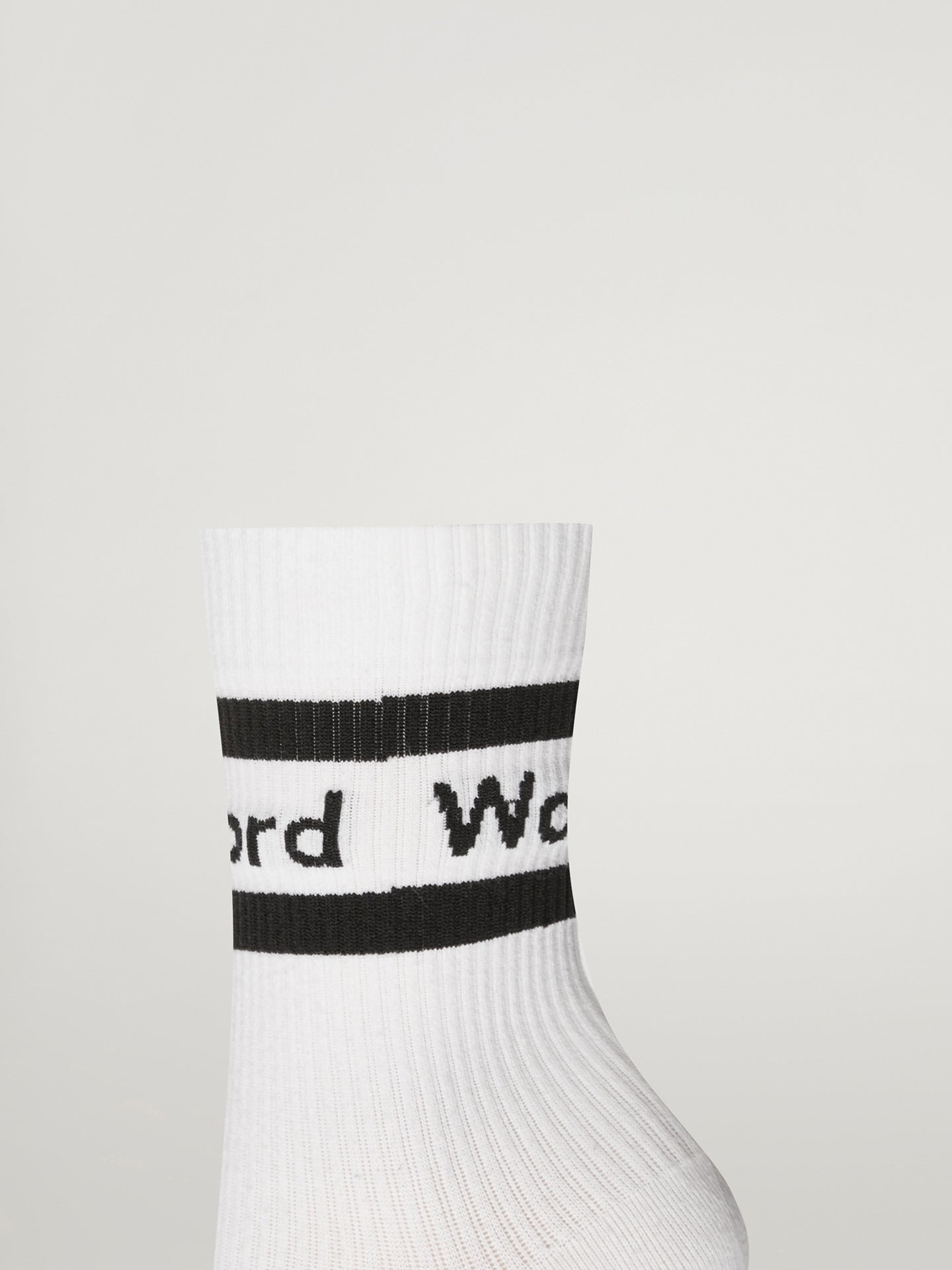 Logo rib socks, white/black