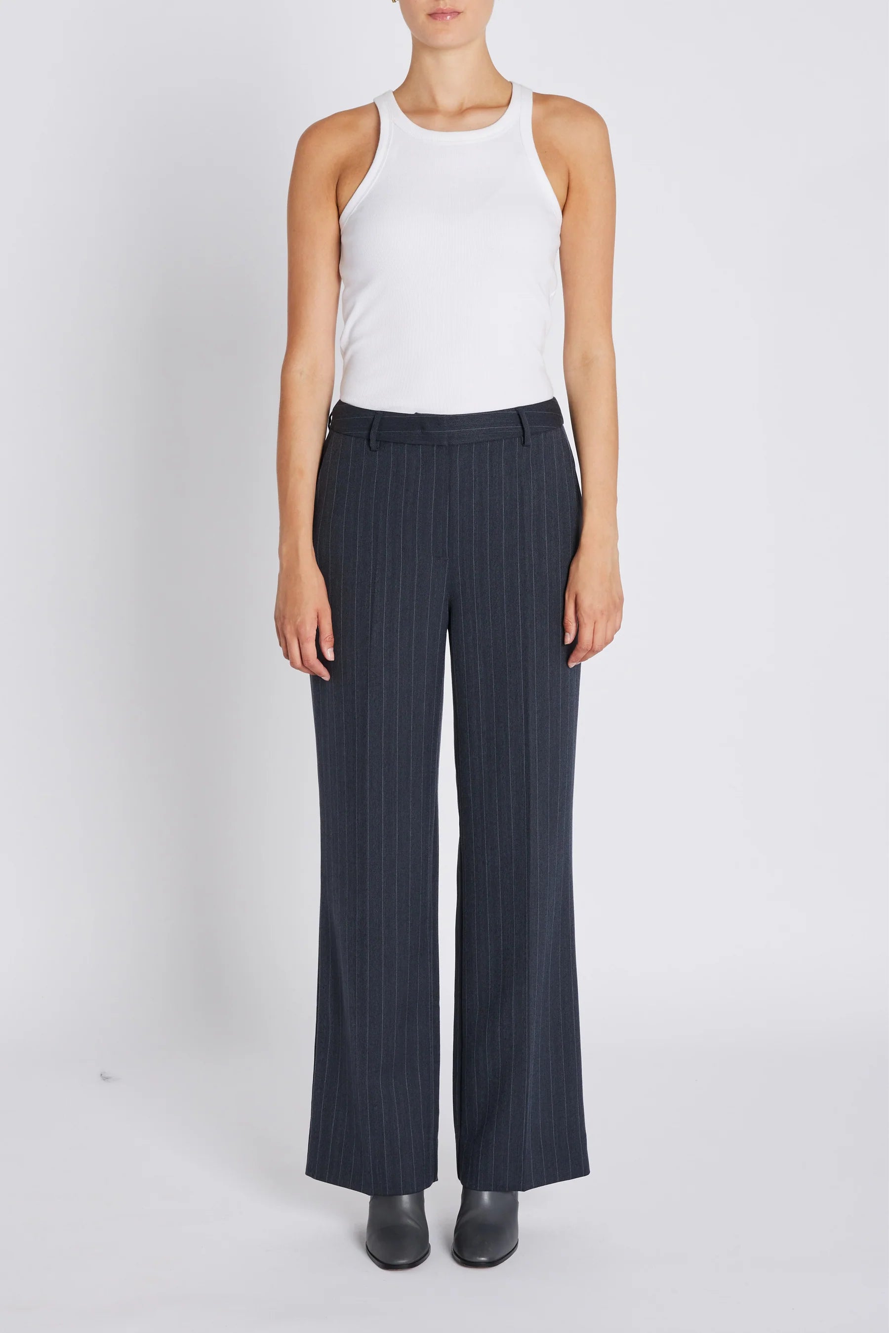 APRICOT ELEZA PANTS, HERRINGBONE BLUE