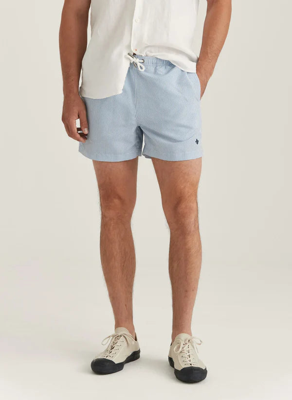 STRIPED BATHING TRUNKS, BLUE