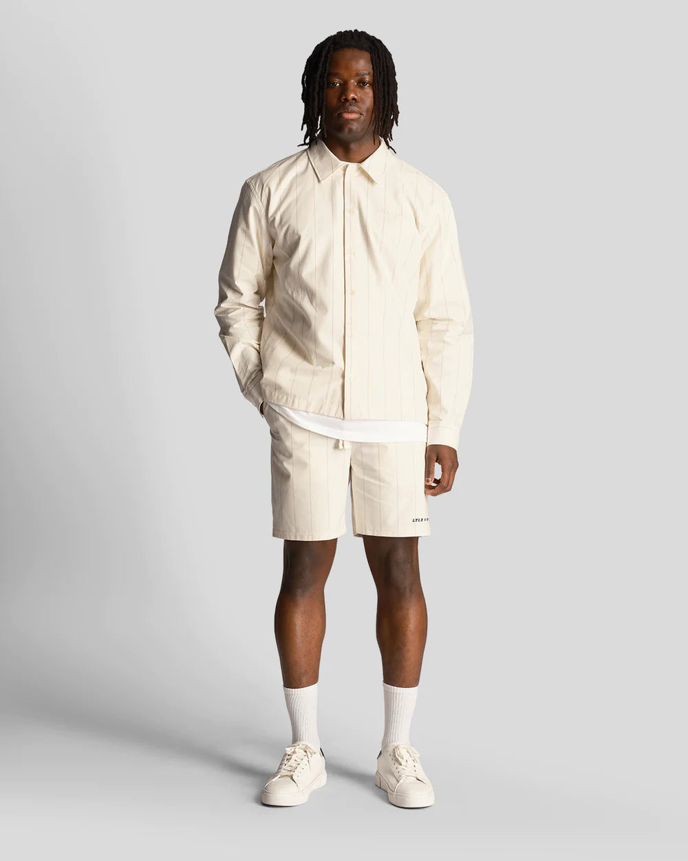 Pinstripe Short, Chalk