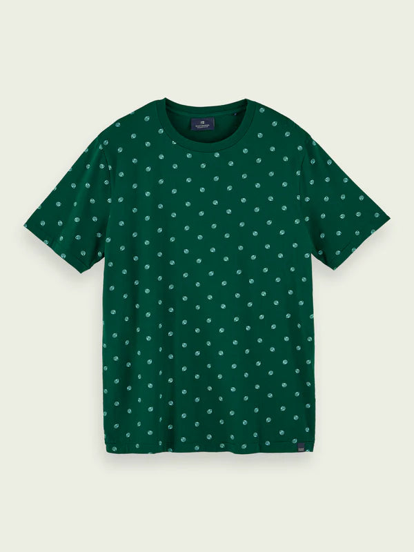 SHORT SLEEVE TEE W/PRINT, GREEN PRINT