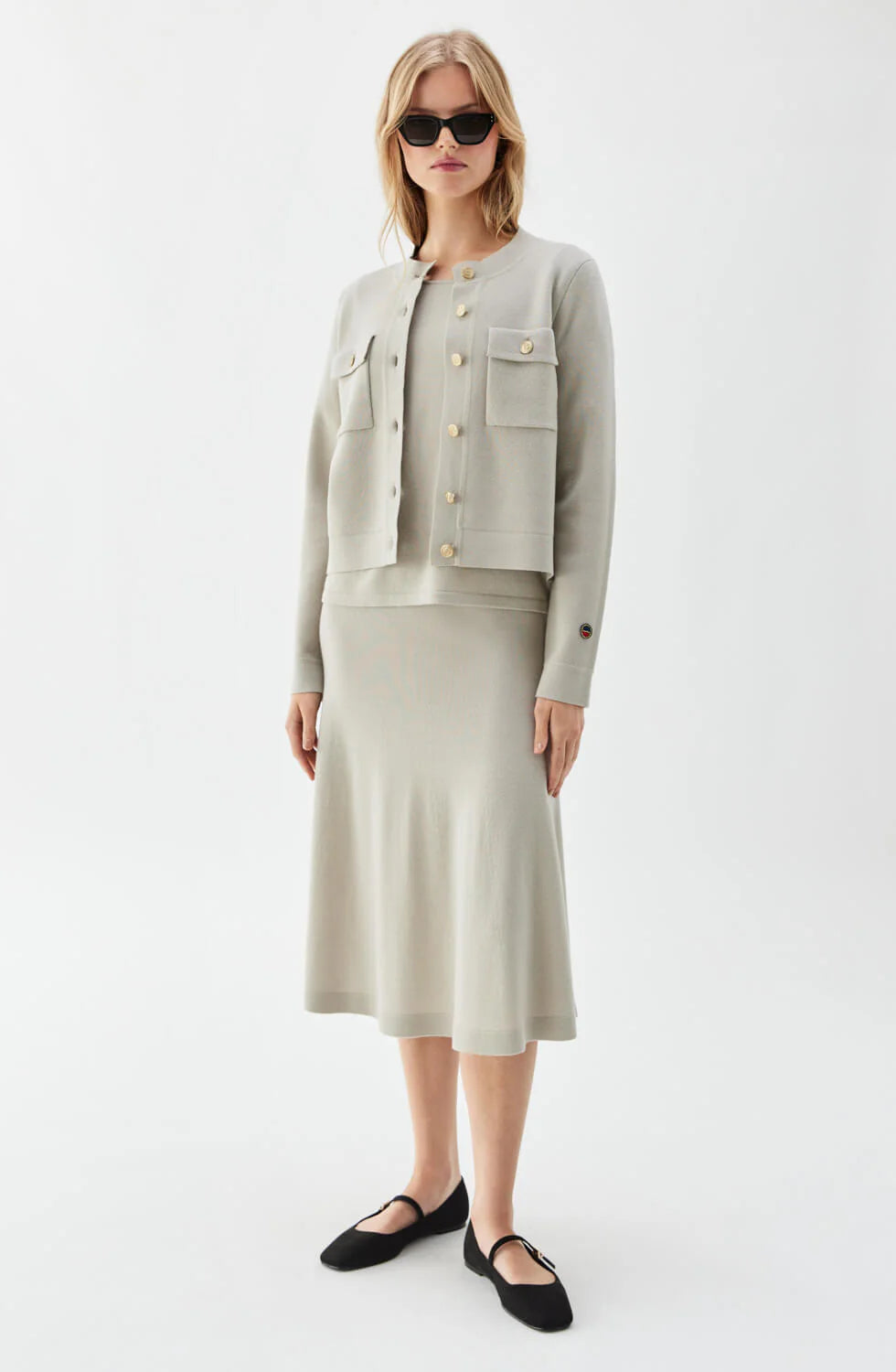 Allie Solid Cardigan, Sand