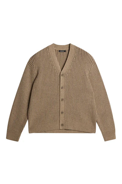 TWIN PLEATED KNIT CARDIGAN, TIGER BROWN