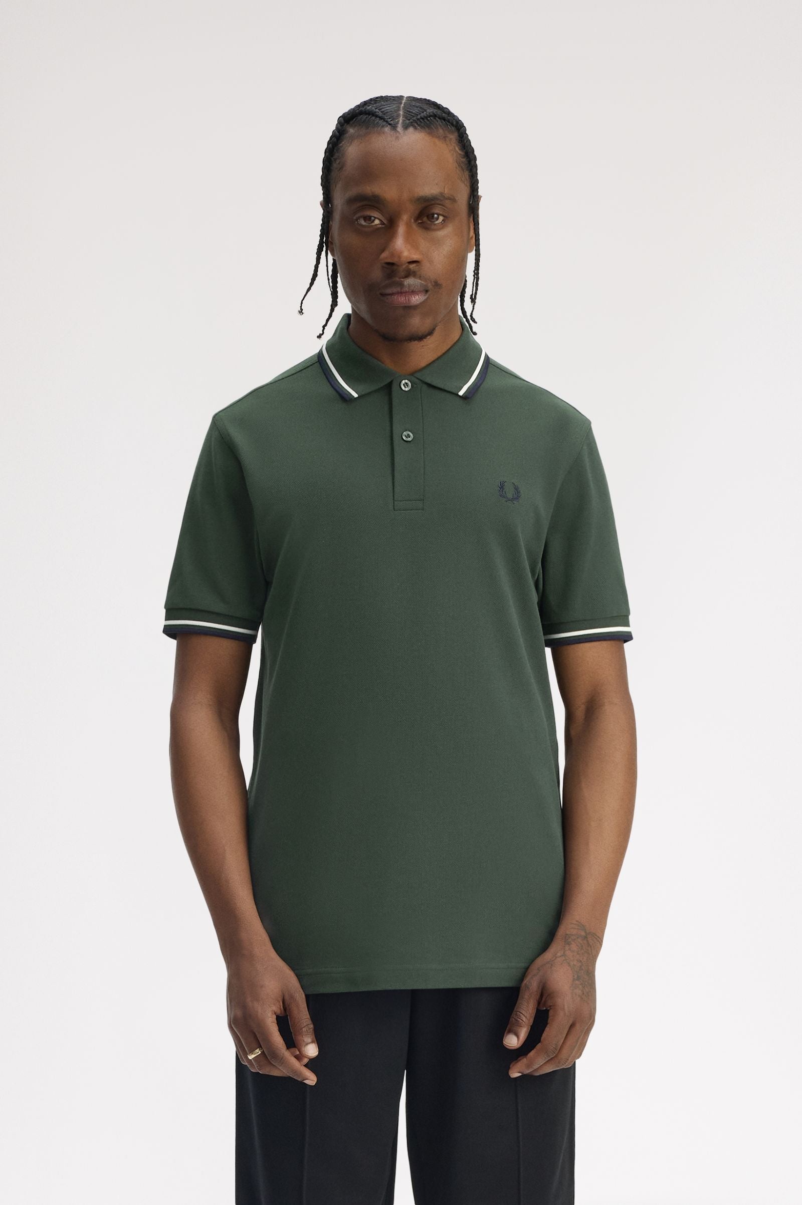 TWIN TIPPED POLO, COURTGREEN