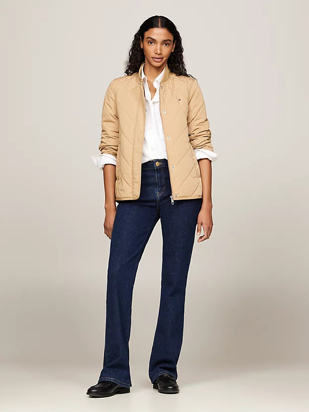 LW Quilted Bomber Jacket, Classic Khaki