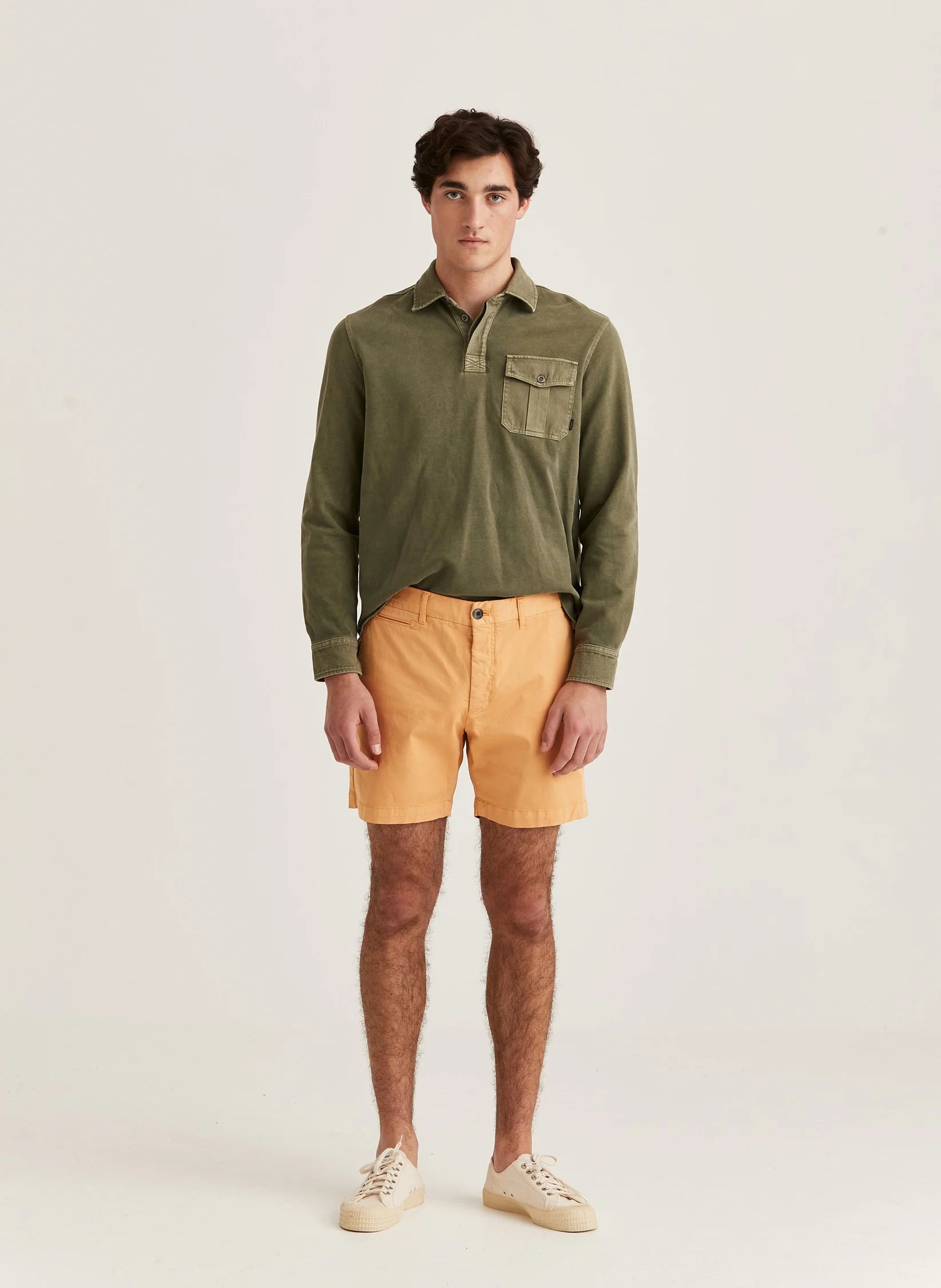 Lt. twill chino shorts, orange
