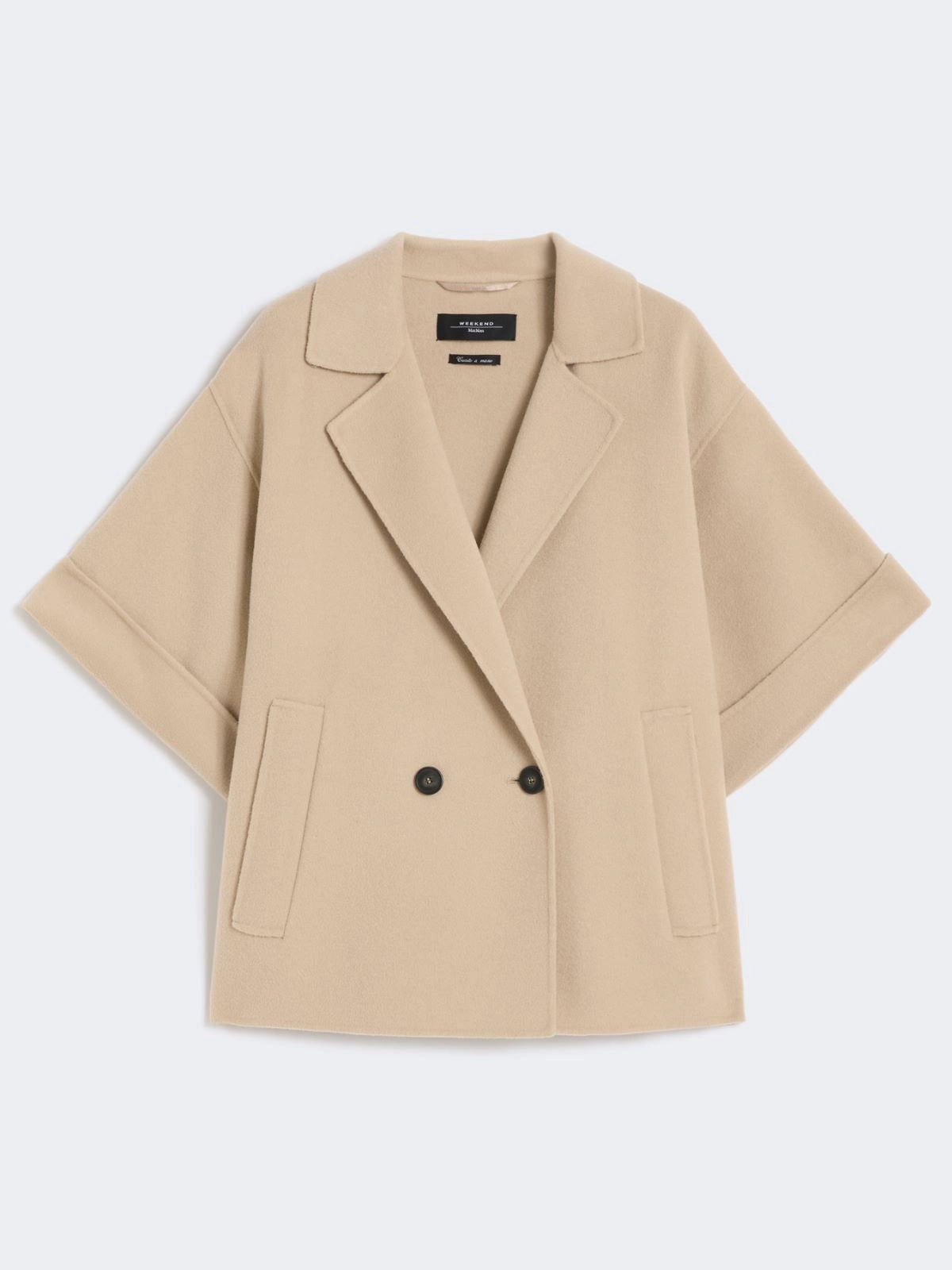 PERA SHORT WOOL COAT, BEIGE