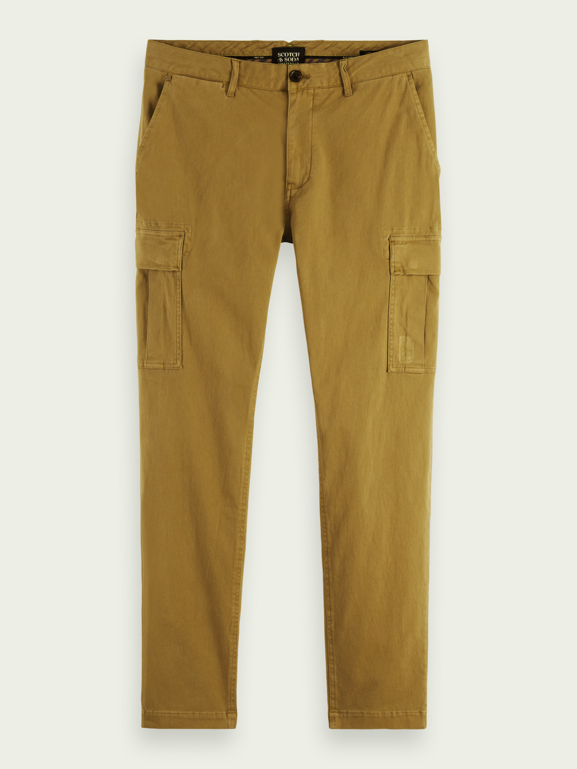 Stuart regular slim fit garment dyed cargo pants, green