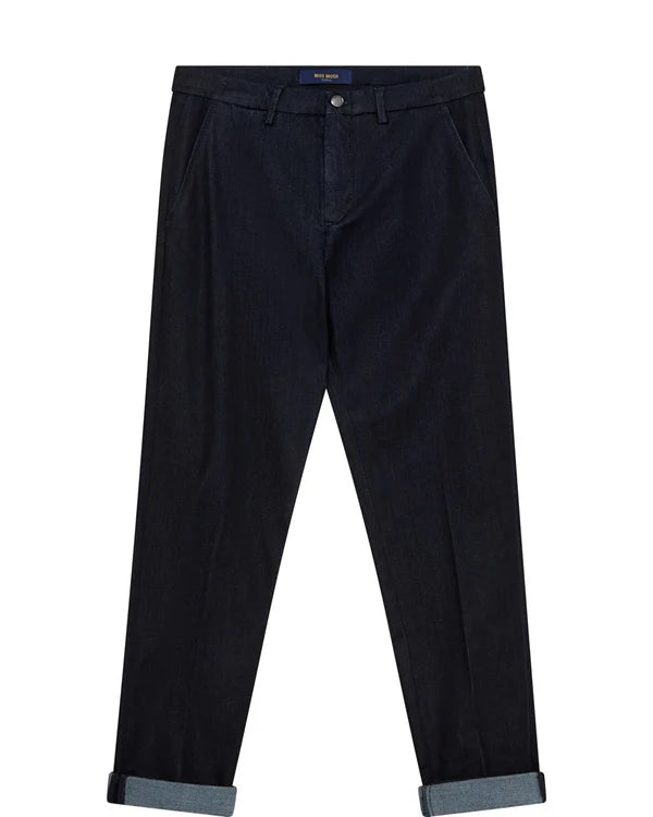 HUNT SOFT STRING PANTS, DARK BLUE DENIM