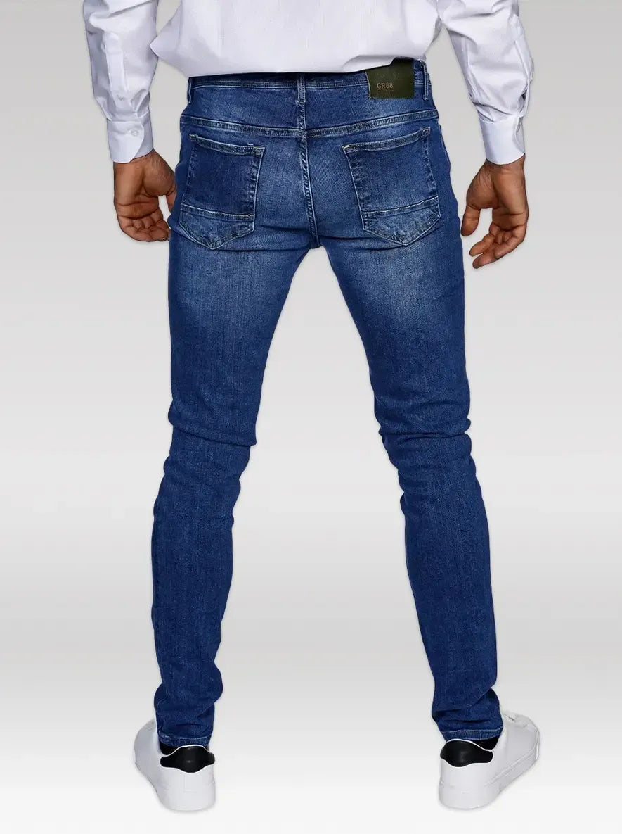 SKINNY STRETCH JEANS, DARK BLUE
