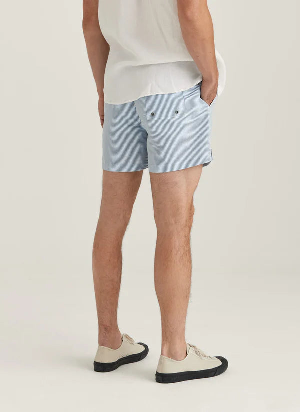 STRIPED BATHING TRUNKS, BLUE