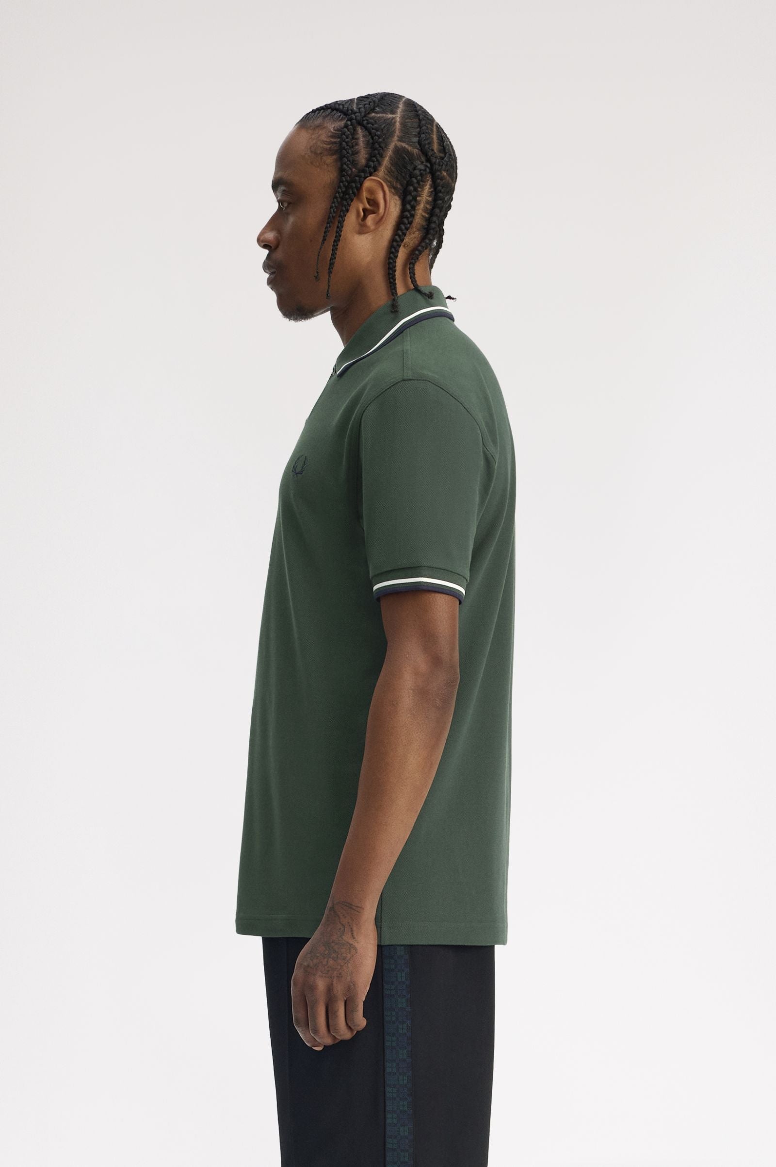 TWIN TIPPED POLO, COURTGREEN