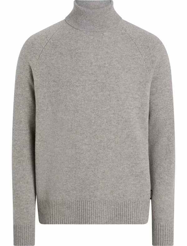 LUXURY WOOL TURTLE NECK SWEATER, MID GREY HEATHER
