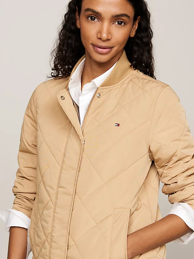 LW Quilted Bomber Jacket, Classic Khaki
