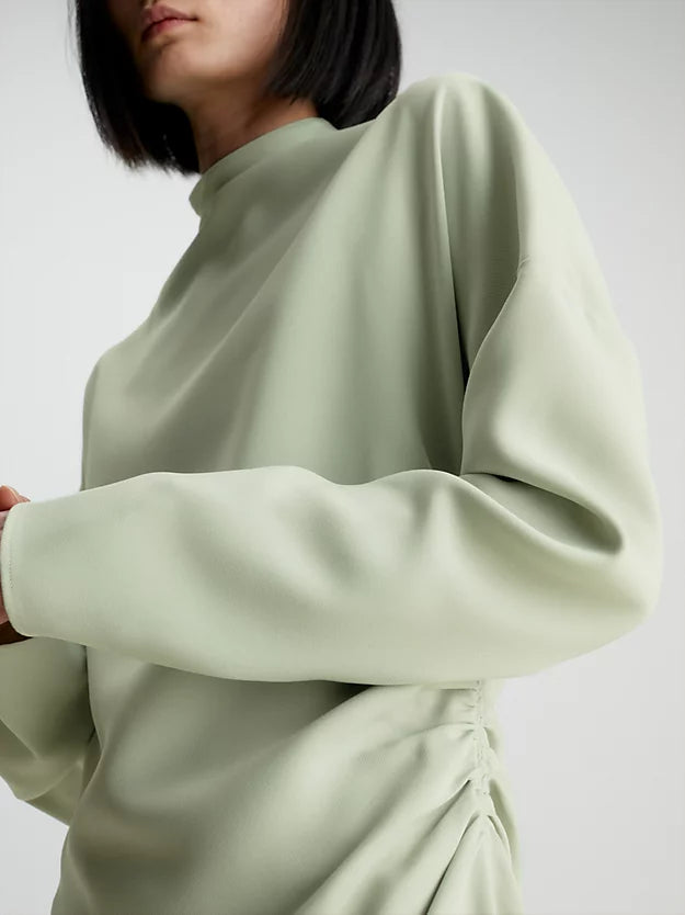 Structure Twill LS Shift Dress (sage)