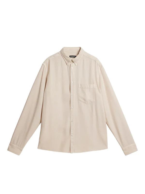 REG LS STRUCTURE TENCEL SHIRT, MOONBEAM