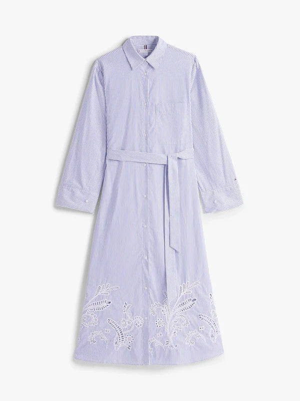 BRODERIE ANGLAISE CO SHIRT DRESS, CLASSIC ITHACA/COBALT BLUE