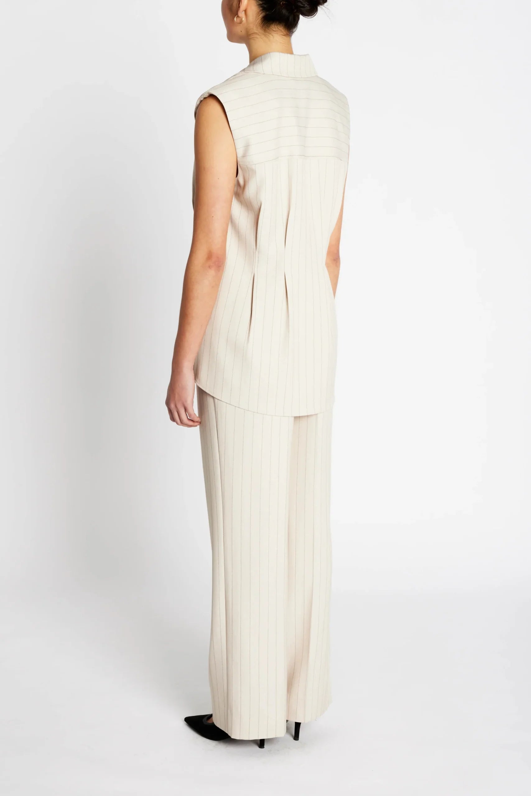 ApricotBBUrwa Waistcoat, Light Grey Stripes