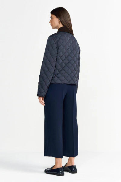 Padded Jacket w/ Corduroy Collar, Midnight Blue