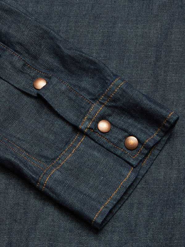PIETRO HALONG SHIRT, MID BLUE DENIM