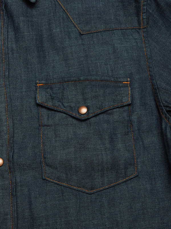 PIETRO HALONG SHIRT, MID BLUE DENIM