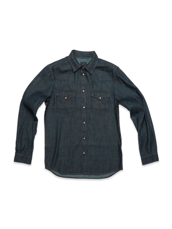 PIETRO HALONG SHIRT, MID BLUE DENIM