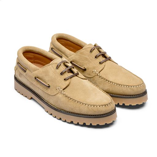CLAUDE SUEDE BOAT SHOE, SAND SUEDE