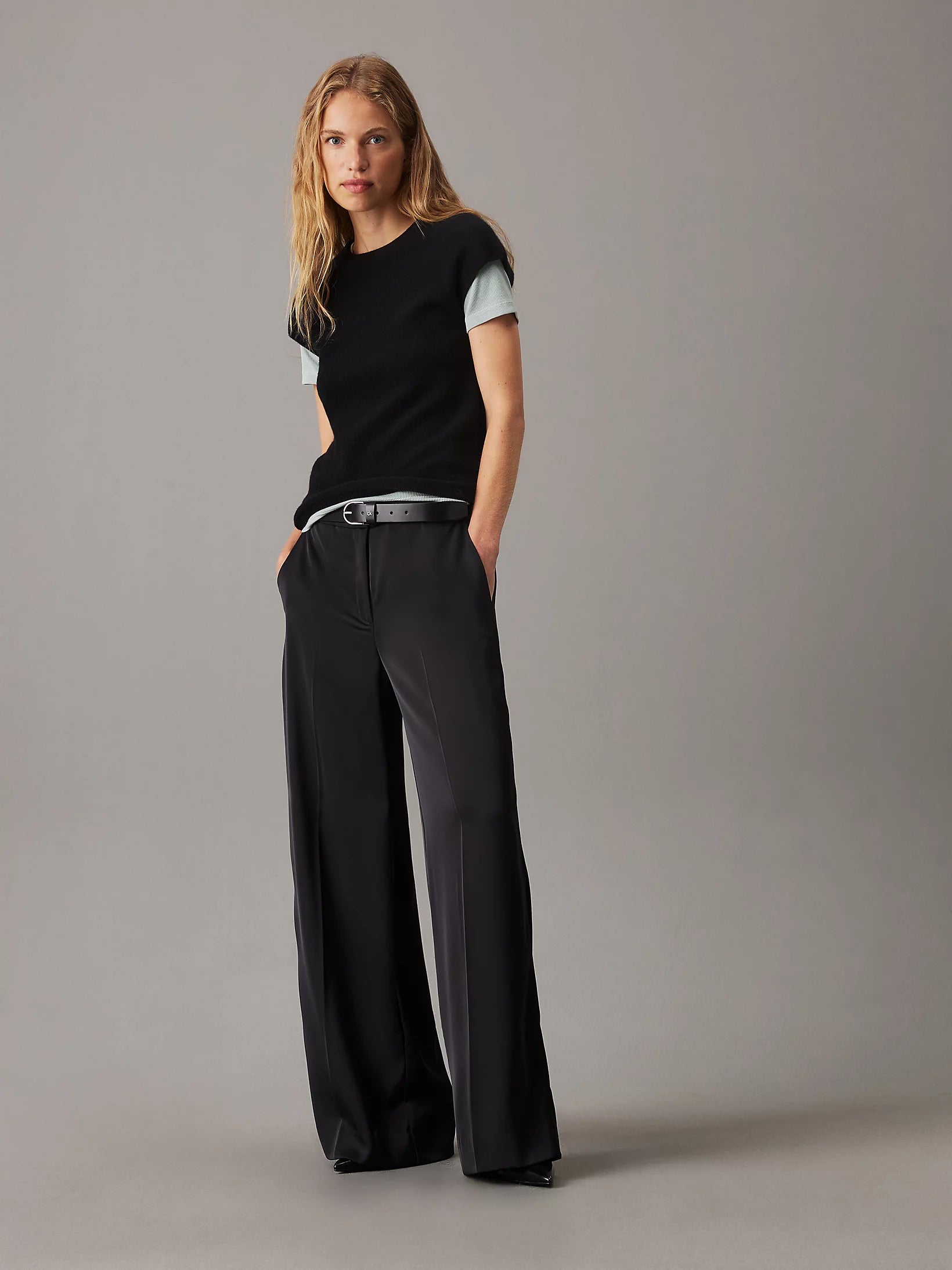 Tech Satin Straight Leg Pant, CK Black