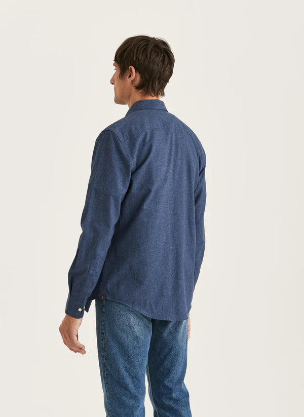WATTS FLANNEL HIRT, SLIM, NAVY