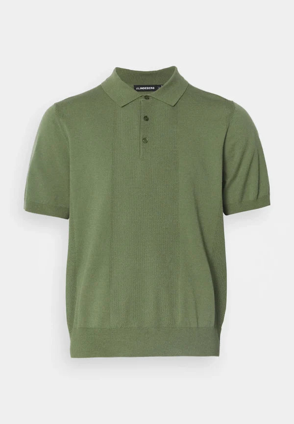 REYMOND SOLID STRIPE POLO, OLIVINE